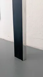 ...the colour vibrates out of it&rsquo;s object..., 2019<br>Acrylic on aluminium channel, 260 × 6.3 × 2.5cm