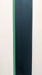 ...the colour vibrates out of it&rsquo;s object..., 2019<br>Acrylic on aluminium channel, 260 × 6.3 × 2.5cm