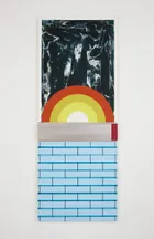 From Sunrise to Sunset A Door to Catford Broadway, 2018<br>Acrylic and tinted gesso on canvas and aluminium, 182 × 71cm