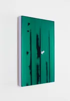 Here&rsquo;s Something!, 2021<br>Acrylic tinted varnish and gesso on mirrored acrylic mounted on plywood<br>22.5 x 15.5 x 2cm