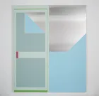 KX100 push/pull/rip, 2018<br>Acrylic and tinted gesso on canvas and aluminium, 210 × 180cm