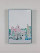 Last Year Pt1, 2021<br>Flyposter paper, white primer on birch plywood with tinted primer artist frame<br>24 x 17 x 2.4cm