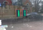 Paintshop, 2016<br>Datum paintings and disused shop. Acrylic on vinyl with glass and mixed media, paintings 22.5 × 15.5cm