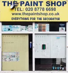 Paintshop, 2016<br>Datum paintings and disused shop. Acrylic on vinyl with glass and mixed media, paintings 22.5 × 15.5cm