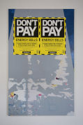DON’T PAY (double), 2023<br>Fly-poster paper and acrylic on canvas<br>70 x 105 x 3.5cm<br>After work by DON’T PAY