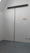 Shelter, 2019<br>Acrylic on aluminium and canvas tape. aluminium channel, 248 × 151.5 × 2.5cm